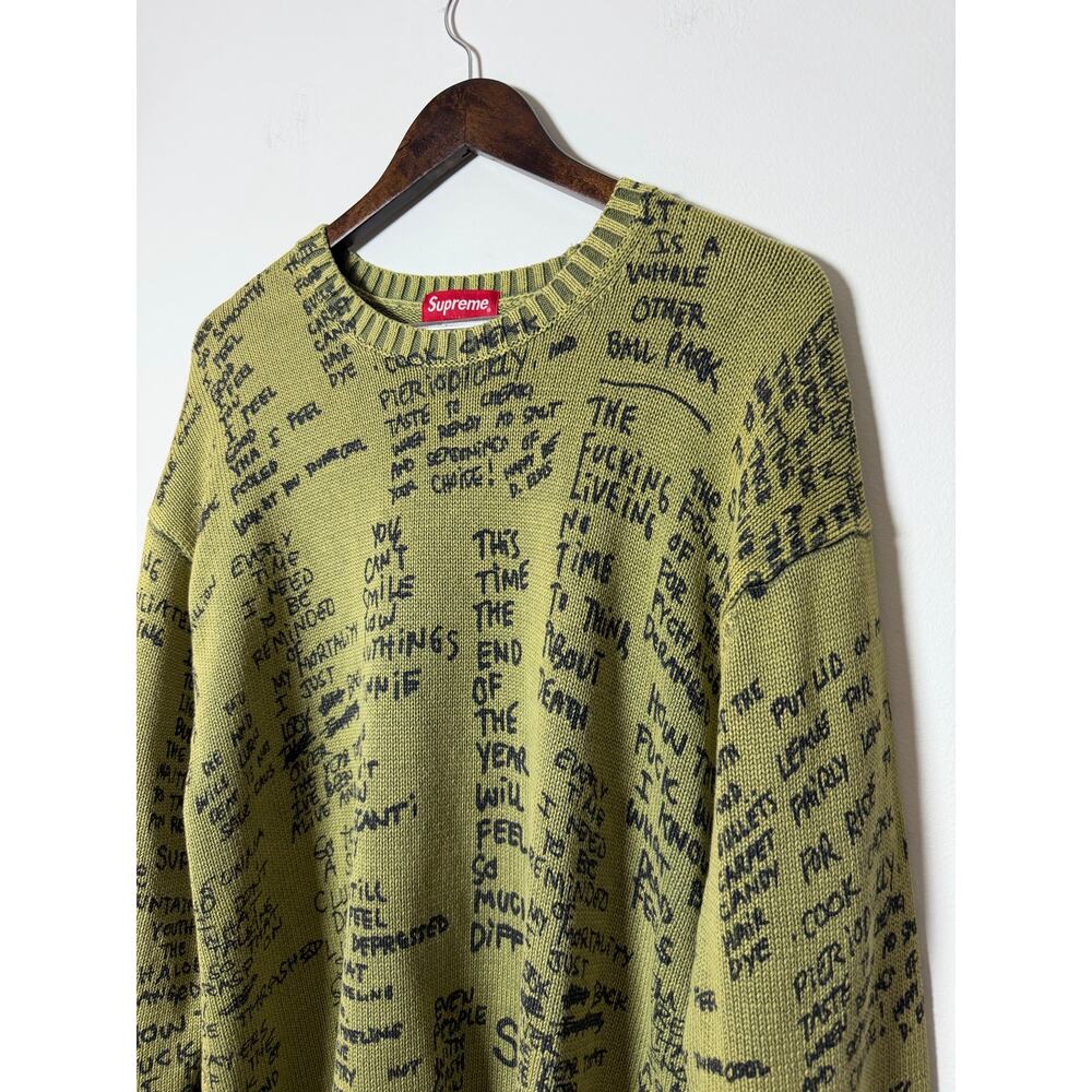Supreme Gonz Poems Sweater 'Olive' Ss23